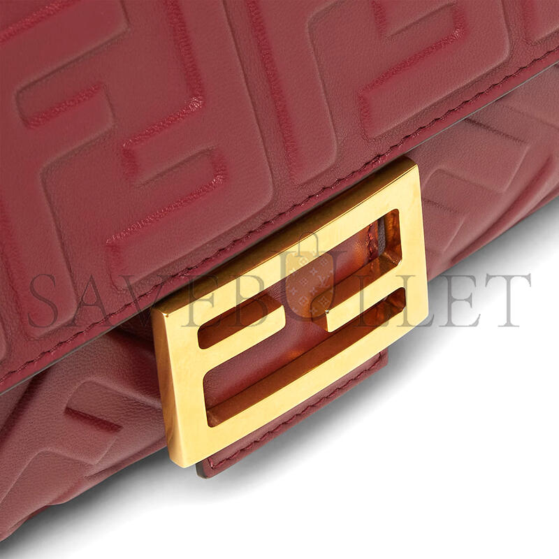 FENDI BAGUETTE BURGUNDY LEATHER BAG 8BR600AT57F1CGF (27*15*6cm)